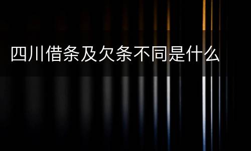 四川借条及欠条不同是什么