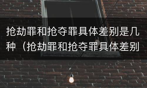抢劫罪和抢夺罪具体差别是几种（抢劫罪和抢夺罪具体差别是几种情况）