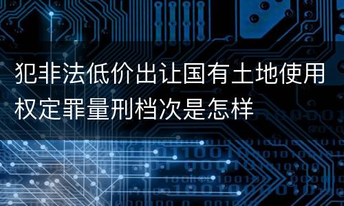 犯非法低价出让国有土地使用权定罪量刑档次是怎样