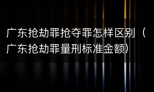 广东抢劫罪抢夺罪怎样区别（广东抢劫罪量刑标准金额）