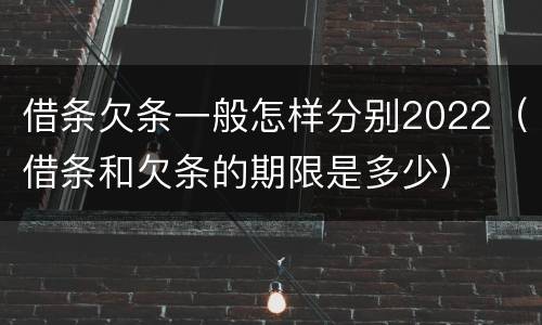 借条欠条一般怎样分别2022（借条和欠条的期限是多少）