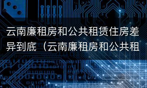 云南廉租房和公共租赁住房差异到底（云南廉租房和公共租赁住房差异到底有多大）