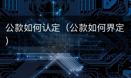公款如何认定（公款如何界定）