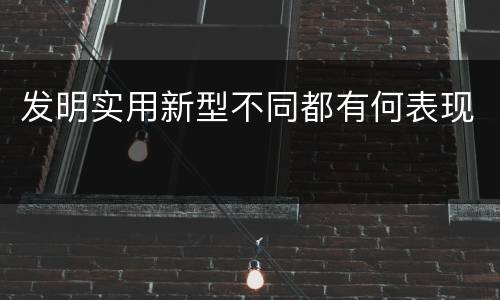 发明实用新型不同都有何表现