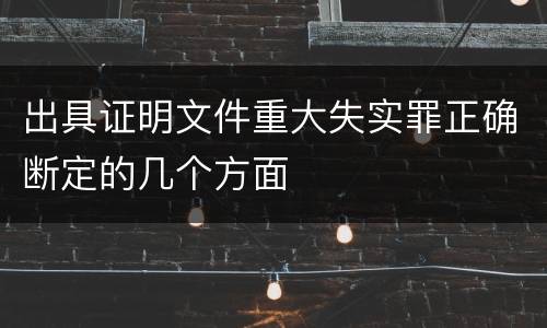 出具证明文件重大失实罪正确断定的几个方面