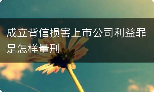 成立背信损害上市公司利益罪是怎样量刑