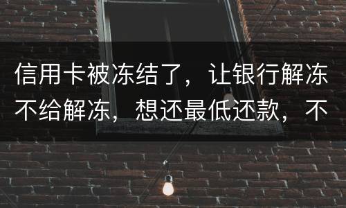 信用卡被冻结了，让银行解冻不给解冻，想还最低还款，不解冻的情况会被起诉吗