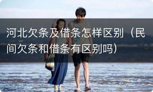 河北欠条及借条怎样区别（民间欠条和借条有区别吗）