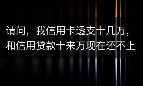 请问，我信用卡透支十几万，和信用贷款十来万现在还不上了。情节严重会咋样，怎么判刑