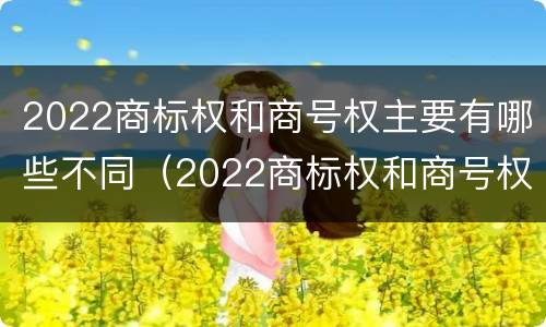 2022商标权和商号权主要有哪些不同（2022商标权和商号权主要有哪些不同）