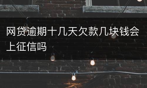 网贷逾期十几天欠款几块钱会上征信吗