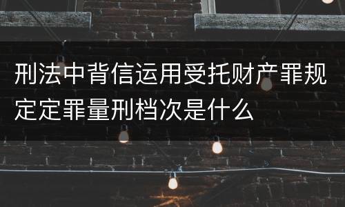 刑法中背信运用受托财产罪规定定罪量刑档次是什么