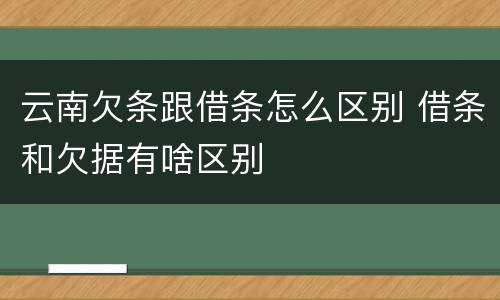 云南欠条跟借条怎么区别 借条和欠据有啥区别