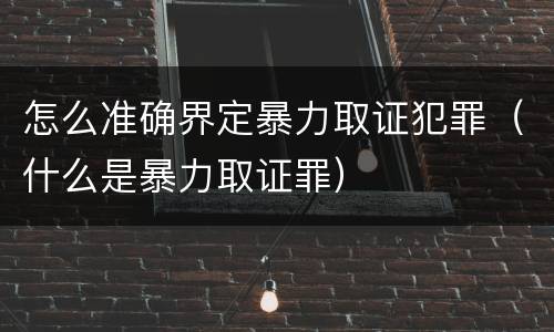 怎么准确界定暴力取证犯罪（什么是暴力取证罪）
