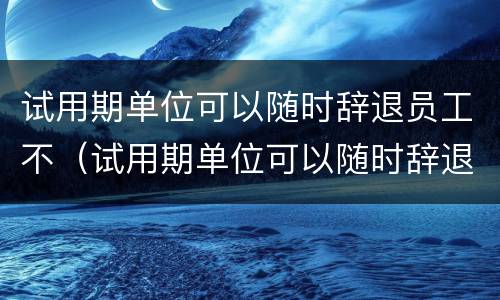 试用期单位可以随时辞退员工不（试用期单位可以随时辞退员工不给工资吗）