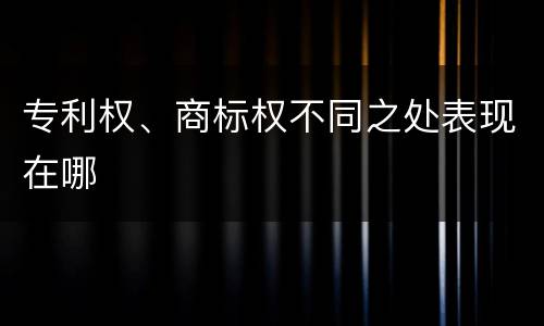 专利权、商标权不同之处表现在哪