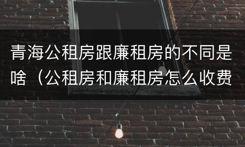 青海公租房跟廉租房的不同是啥（公租房和廉租房怎么收费）