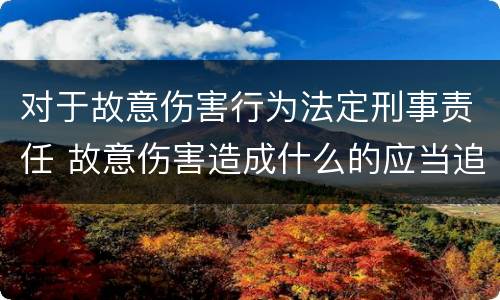 对于故意伤害行为法定刑事责任 故意伤害造成什么的应当追究刑事责任