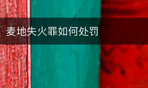 麦地失火罪如何处罚