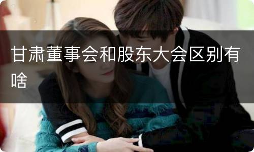 甘肃董事会和股东大会区别有啥