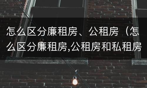怎么区分廉租房、公租房（怎么区分廉租房,公租房和私租房）