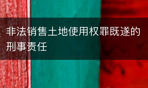 非法销售土地使用权罪既遂的刑事责任