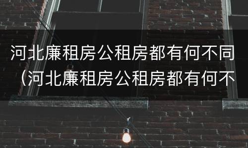 河北廉租房公租房都有何不同（河北廉租房公租房都有何不同之处）