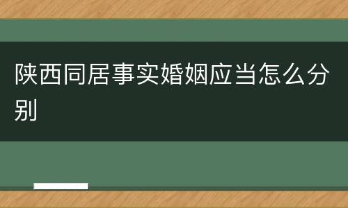 陕西同居事实婚姻应当怎么分别