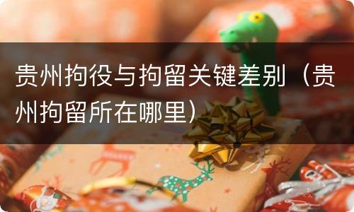 贵州拘役与拘留关键差别（贵州拘留所在哪里）