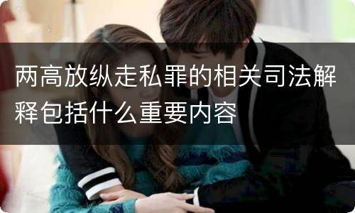 两高放纵走私罪的相关司法解释包括什么重要内容