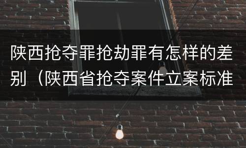 陕西抢夺罪抢劫罪有怎样的差别（陕西省抢夺案件立案标准）