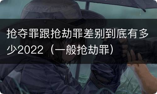 抢夺罪跟抢劫罪差别到底有多少2022（一般抢劫罪）