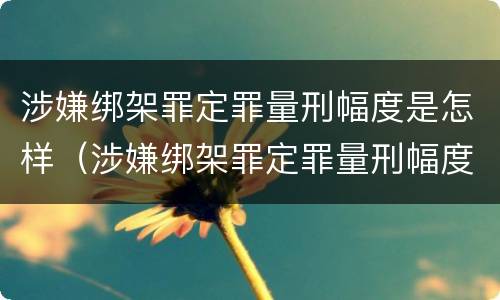涉嫌绑架罪定罪量刑幅度是怎样（涉嫌绑架罪定罪量刑幅度是怎样的）