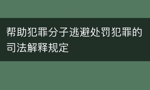 帮助犯罪分子逃避处罚犯罪的司法解释规定
