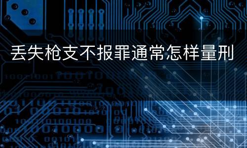 丢失枪支不报罪通常怎样量刑