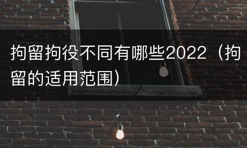 拘留拘役不同有哪些2022（拘留的适用范围）