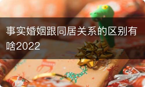 事实婚姻跟同居关系的区别有啥2022