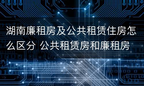 湖南廉租房及公共租赁住房怎么区分 公共租赁房和廉租房