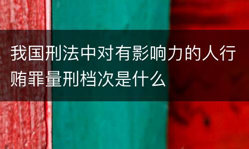 我国刑法中对有影响力的人行贿罪量刑档次是什么