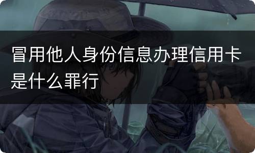 冒用他人身份信息办理信用卡是什么罪行
