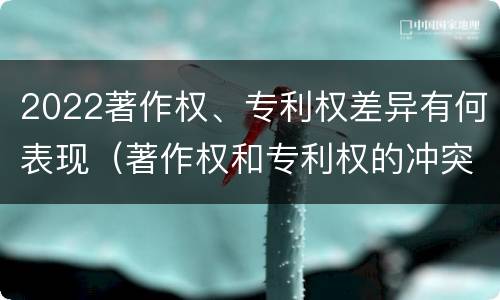 2022著作权、专利权差异有何表现（著作权和专利权的冲突）