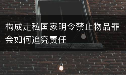 构成走私国家明令禁止物品罪会如何追究责任