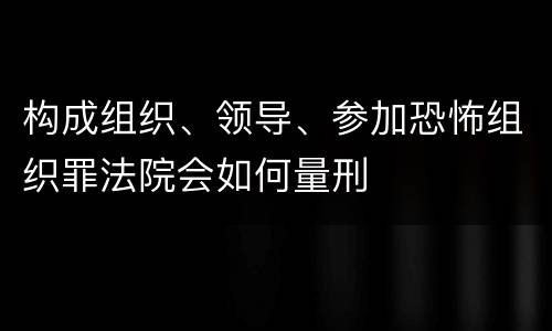 构成组织、领导、参加恐怖组织罪法院会如何量刑