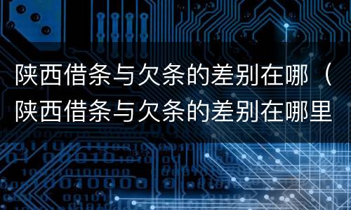 陕西借条与欠条的差别在哪（陕西借条与欠条的差别在哪里）
