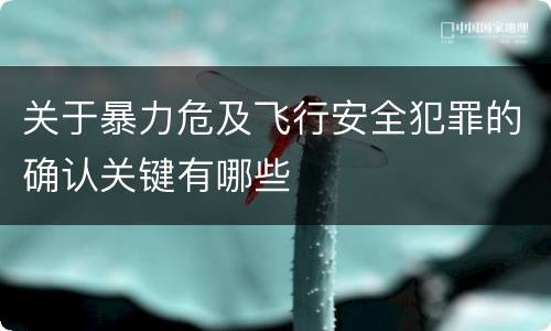 关于暴力危及飞行安全犯罪的确认关键有哪些