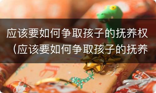 应该要如何争取孩子的抚养权（应该要如何争取孩子的抚养权呢）