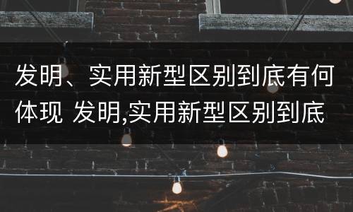 发明、实用新型区别到底有何体现 发明,实用新型区别到底有何体现呢