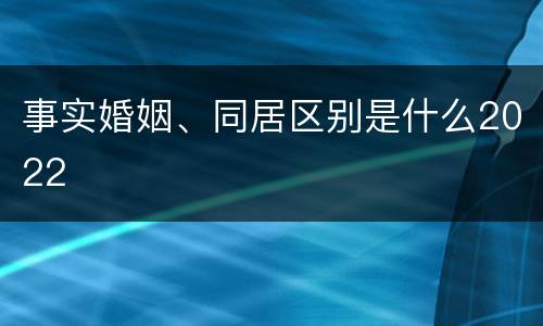 事实婚姻、同居区别是什么2022