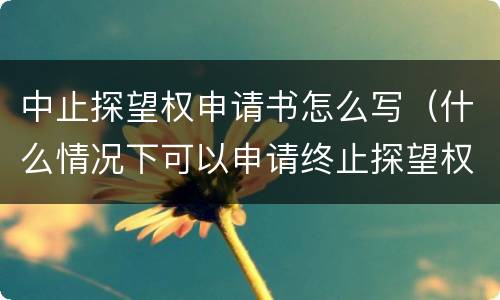 中止探望权申请书怎么写（什么情况下可以申请终止探望权）