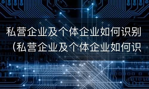 私营企业及个体企业如何识别（私营企业及个体企业如何识别出来）